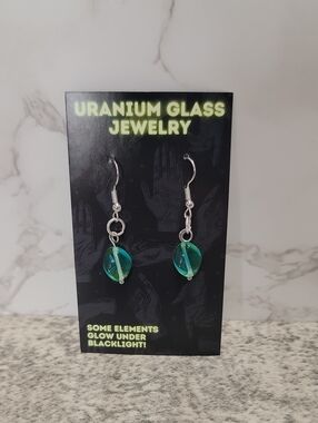 One of a kind Uranium Glass Earrings